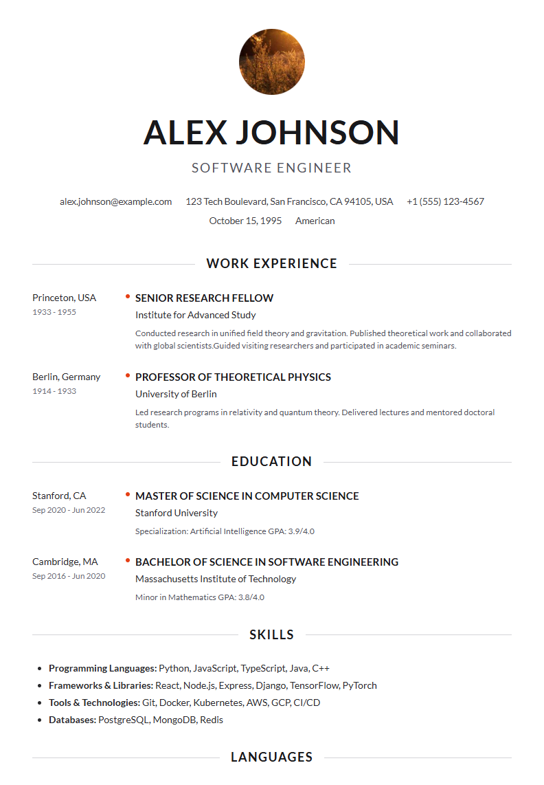 Accountant CV preview